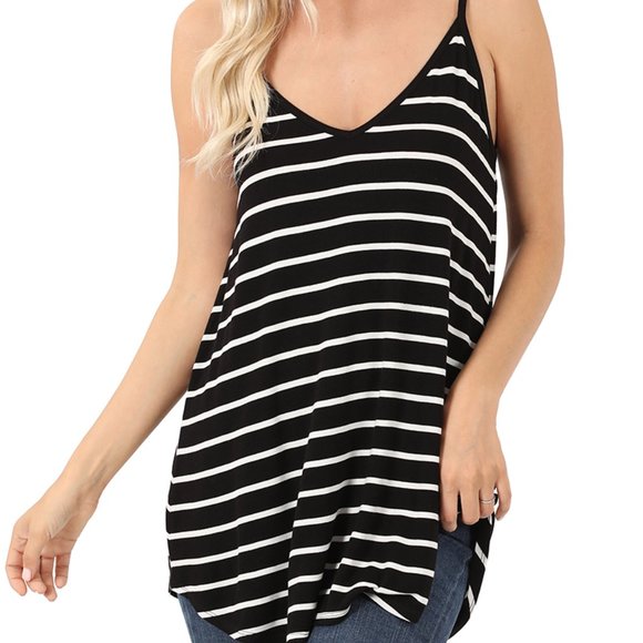 FRONT & BACK REVERSIBLE SPAGHETTI CAMI - Picture 1 of 4
